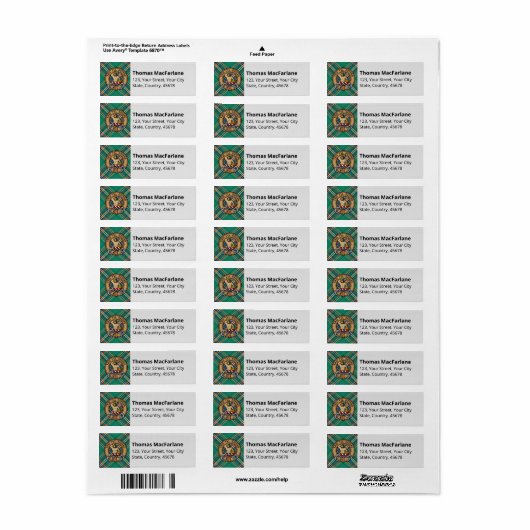 クランマクファーレン古代狩りタータンチェック ラベル (フルシート)