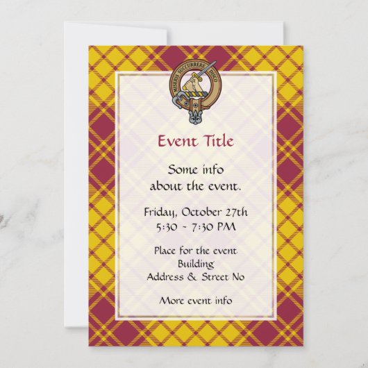 クランマクミランクレストオーバードレスタータンチェック 招待状 (正面)