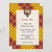 クランマクミランクレストオーバードレスタータンチェック 招待状 (正面/裏面)