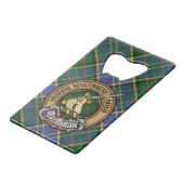 クランマクミランクレストオーバー狩りタータンチェック クレジットカード栓抜き (正面アングル)