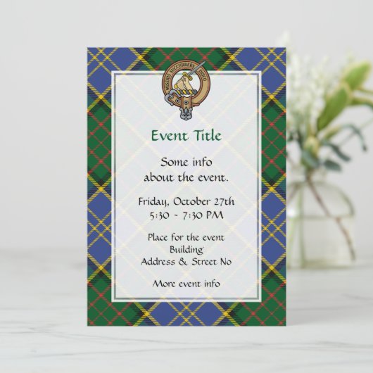 クランマクミランクレストオーバー狩りタータンチェック 招待状 (スタンド正面)