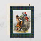 クランマクミランヴィンテージイラストレーションタータンチェックフレーム ポストカード (正面/裏面)