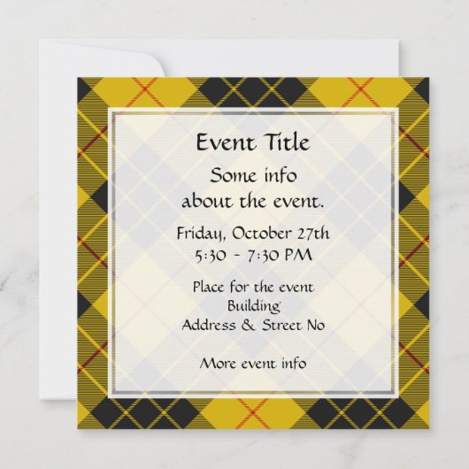 クランマクレオドオブルイスタータンチェック 招待状 (裏面)