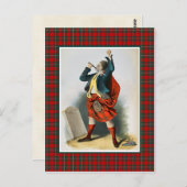 クランマクレガーヴィンテージイラストレーションタータンチェックフレーム ポストカード (正面/裏面)