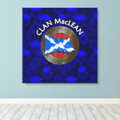 クランマクレーンクレスト&タータンチェックノットオンティスル キャンバスプリント (インサイチュ (ウッドフロア))