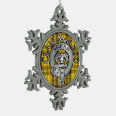 クランマクロドクレスト&タータンチェック スノーフレークピューターオーナメント (左)