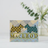 クランマクロードタータンチェックスコッチドッグ ポストカード (スタンド正面)