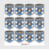 クランマグレゴールクレスト&タータンチェックサルタイヤ シール (シート)