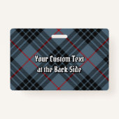 クランマッカイクレストオーバーブルータータンチェック バッジ (裏面)