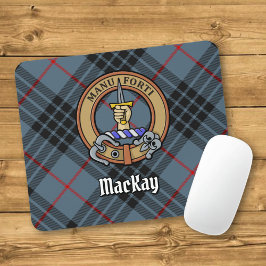 クランマッカイクレストオーバーブルータータンチェック マウスパッド