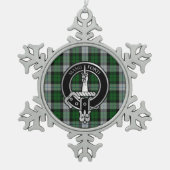 クランマッカイクレスト&ドレスタータンチェックスノーフレークペーター スノーフレークピューターオーナメント (正面)