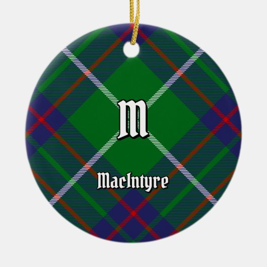 クランマッキンタイア狩りタータンチェックセラミックオーナメント セラミックオーナメント (正面)