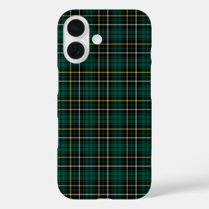 クランマックアルパインタータンチェックグリーンアンドブラックプレイド iPhone 16ケース