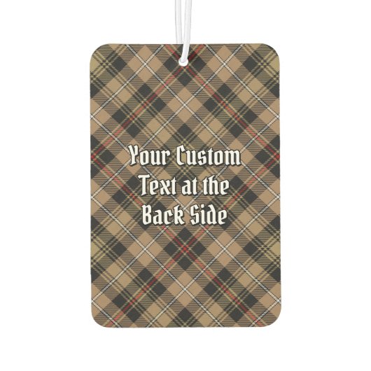 クランマッケンジークレストオーバーブラウン狩りタータンチェック カーエアーフレッシュナー (裏面)