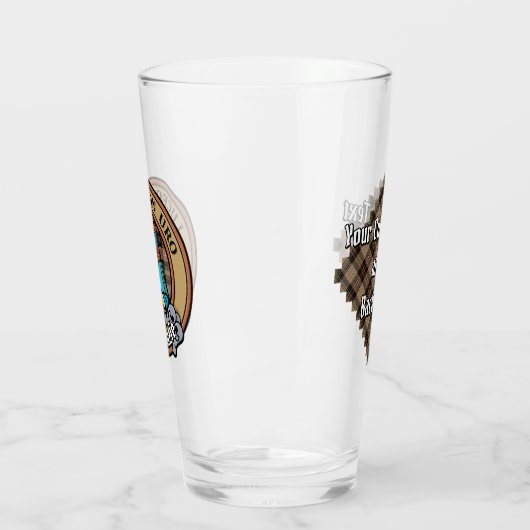 クランマッケンジークレストオーバーブラウン狩りタータンチェック タンブラーグラス (左)