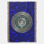 クランマッケンジークレスト&タータンチェックノット スローブランケット (正面縦)