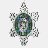 クランマッケンジークレスト&タータンチェック スノーフレークピューターオーナメント (右)