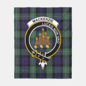 クランマッケンジーモダンブルータータンチェックプレイド フリースブランケット (正面)