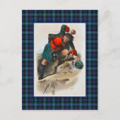 クランマッケンジーヴィンテージイラストレーションタータンチェックフレーム ポストカード (正面)