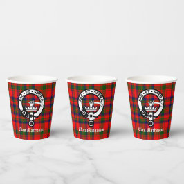 クランマテソンクレストバッジとタータンチェック 紙コップ