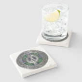 クランマルコルムクレスト&タータンチェックノット ストーンコースター (横)