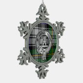 クランマルコルムクレスト&ドレスタータンチェック スノーフレークピューターオーナメント (左)