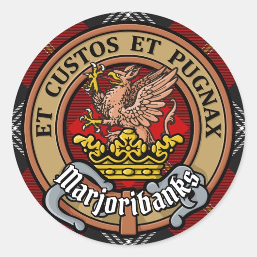 クランマルジョリバンクスのタータンチェック ラウンドシール (正面)