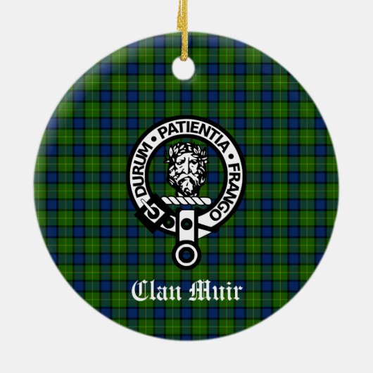 クランミュアまたはそれ以上のクレストバッジ&タータンチェック セラミックオーナメント (裏面)