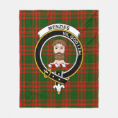 クランメンジースグリーンモダンタータンチェックプレイド フリースブランケット (正面)