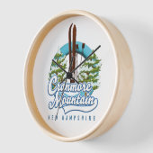 クランモアマウンテンニューハンプシャースキーロゴ 壁時計 (傾斜)