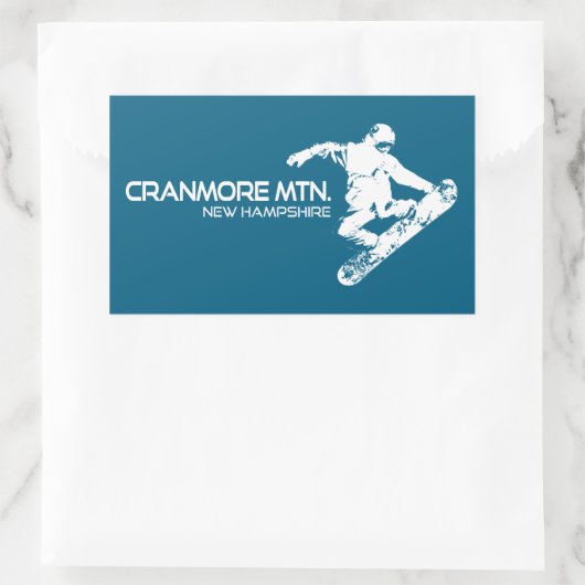 クランモアマウンテンリゾートニューハンプシャースノーボーダー 長方形シール (バッグ)