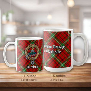 クランモリソンクレストオーバーレッドタータンチェック コーヒーマグカップ