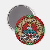 クランモリソンクレストオーバーレッドタータンチェック マグネット (正面/裏面)