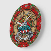 クランモリソンクレストオーバーレッドタータンチェック ラージ壁時計 (傾斜)