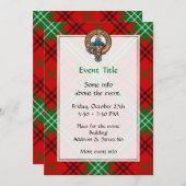 クランモリソンクレストオーバーレッドタータンチェック 招待状 (正面/裏面)