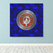 クランモリソンクレスト&タータンチェックノットオンティスル キャンバスプリント (インサイチュ (ウッドフロア))