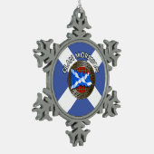 クランモリソンタータンチェックノット&フラグ スノーフレークピューターオーナメント (左)