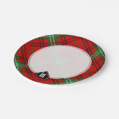 クランモリソンレッドタータンチェック紙プレート ペーパープレート (アングル)