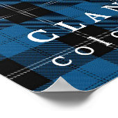 クランラムセイカラーズオブスコットランドブルー狩りタータンチェック ポスター (角)