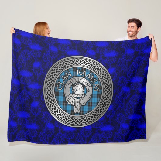 クランラムセイクレスト&タータンチェックノット フリースブランケット (インサイチュ)