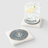 クランラムセイクレスト&狩りタータンチェックノット ストーンコースター (横)