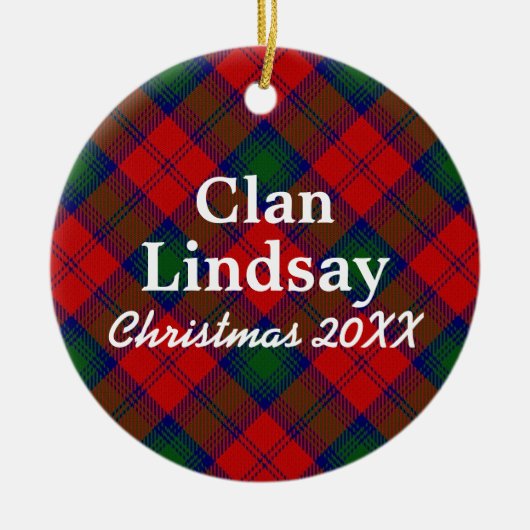 クランリンドセスコティッシュタータンチェック セラミックオーナメント (正面)