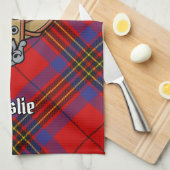 クランレスリークレストオーバーレッドタータンチェック キッチンタオル (四つ折り)