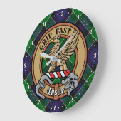 クランレスリークレストオーバー狩りタータンチェック ラージ壁時計 (傾斜)