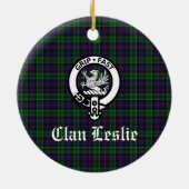 クランレスリークレストバッジとタータンチェックカスタマイズ セラミックオーナメント (裏面)