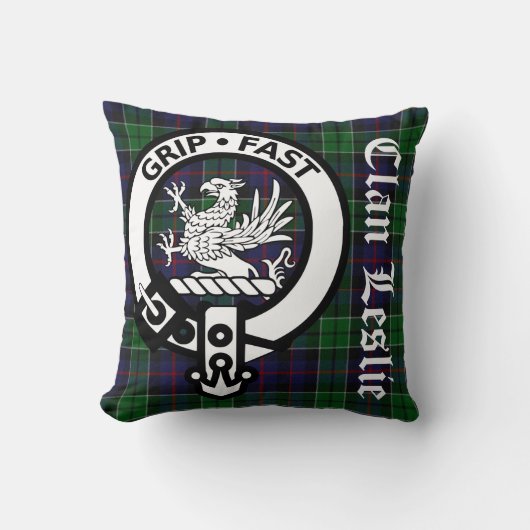 クランレスリータータンチェック&クレスト装飾用クッション クッション (正面)