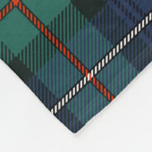 クランロバートソンプレイドパープルグリーンタータンチェックチェック フリースブランケット (角)