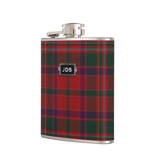 クラン伝統的スチュワートタータンチェックプレイドフラスコ フラスク (左)