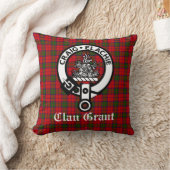 クラン助成金クレストバッジとタータンチェック クッション (ブランケット)