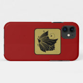 クラン日本のカモンレッドラッカーと金ゴールド蝶 Case-Mate iPhoneケース (裏面(横))
